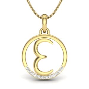 Solid 22K/18K/14K Fine Gold Certified Stamped Elegant E CZ Design Pendant In 22 Carat,18 Carat and 14 Carat Fine Gold