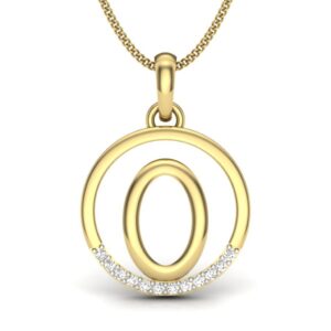 Solid 22K/18K/14K Fine Gold Certified Stamped Circle O CZ Design Pendant In 22 Carat,18 Carat and 14 Carat Fine Gold