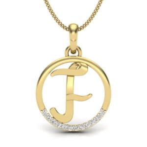 Solid 22K/18K/14K Fine Gold Certified Stamped Fabulous F CZ Design Pendant In 22 Carat,18 Carat and 14 Carat Fine Gold