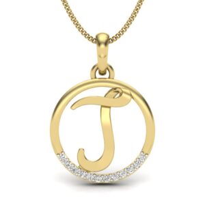 Solid 22K/18K/14K Fine Gold Certified Stamped Jittery J CZ Design Pendant In 22 Carat,18 Carat and 14 Carat Fine Gold