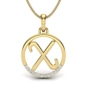 Solid 22K/18K/14K Fine Gold Certified Stamped Xanthic X CZ Design Pendant In 22 Carat,18 Carat and 14 Carat Fine Gold