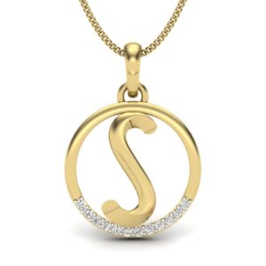 Solid 22K/18K/14K Fine Gold Certified Stamped Soothing S CZ Design Pendant In 22 Carat,18 Carat and 14 Carat Fine Gold