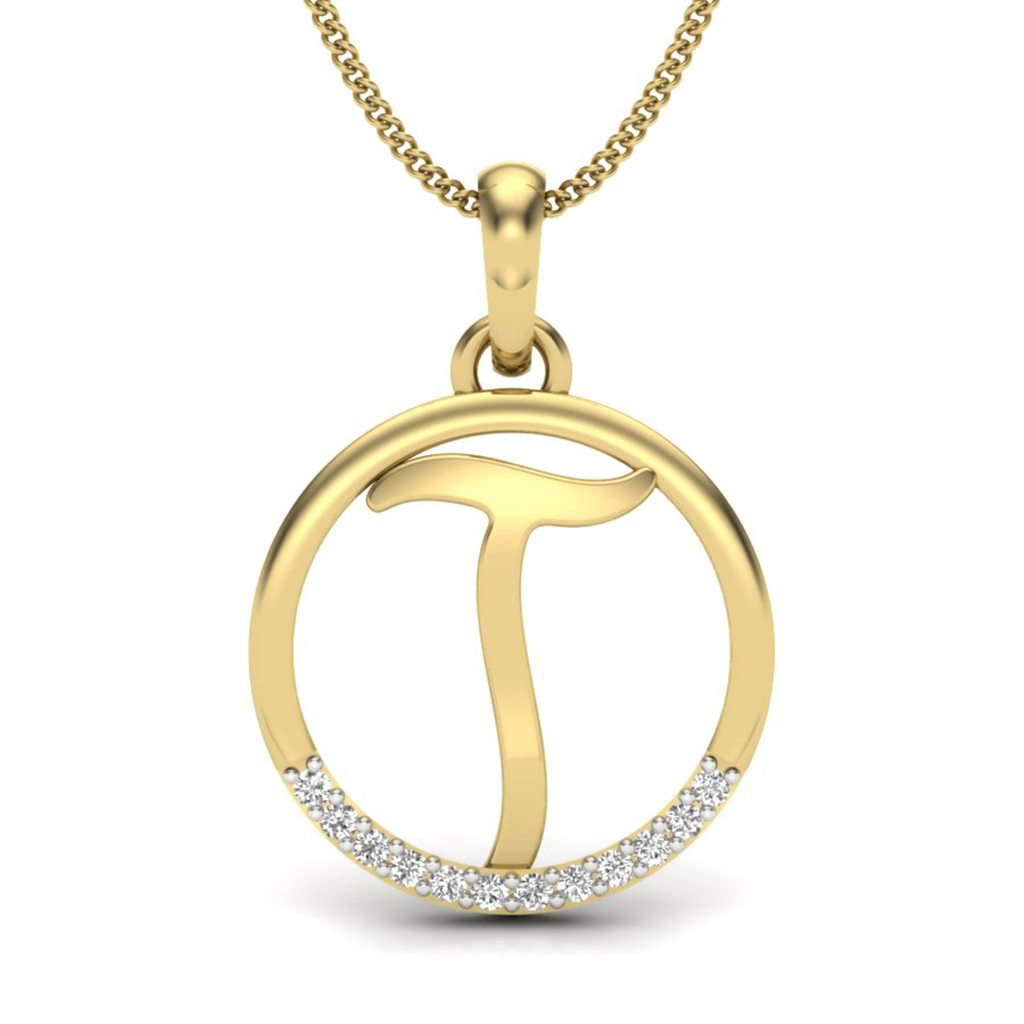 IGI Certified Natural Diamond Design Pendant 14K/18K Fine Yellow Gold