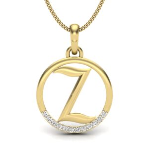 Solid 22K/18K/14K Fine Gold Certified Stamped Zappy Z CZ Design Pendant In 22 Carat,18 Carat and 14 Carat Fine Gold