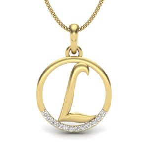 Solid 22K/18K/14K Fine Gold Certified Stamped Loyal L CZ Design Pendant In 22 Carat,18 Carat and 14 Carat Fine Gold