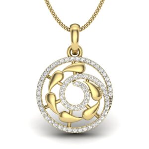 Solid 22K/18K/14K Fine Gold Certified Stamped Spiral  CZ Design Pendant In 22 Carat,18 Carat and 14 Carat Fine Gold