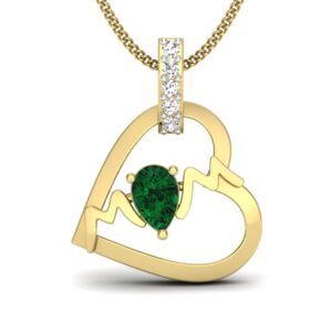 Solid 22K/18K/14K Fine Gold Certified Stamped Heart MOM CZ Design Pendant In 22 Carat,18 Carat and 14 Carat Fine Gold