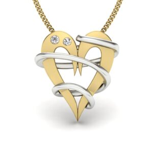Solid 22K/18K/14K Fine Gold Certified Stamped Heart CZ Design Pendant In 22 Carat,18 Carat and 14 Carat Fine Gold
