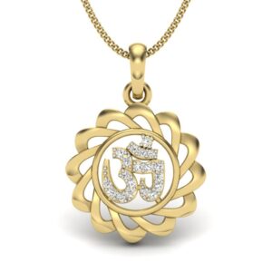 IGI Certified Natural Diamond Design Pendant 14K/18K Fine Yellow Gold
