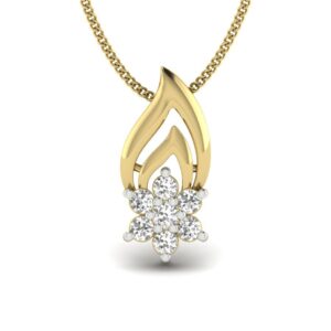 Solid 22K/18K/14K Fine Gold Certified Stamped Abstract CZ Design Pendant In 22 Carat,18 Carat and 14 Carat Fine Gold