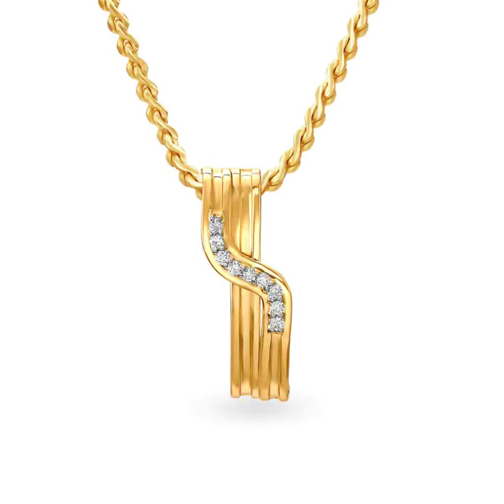 IGI Certified Natural Diamond Design Pendant 14K/18K Fine Yellow Gold