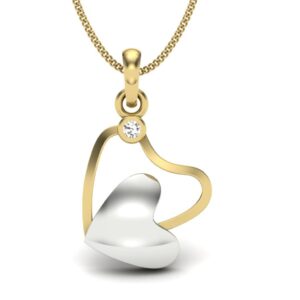 Solid 22K/18K/14K Fine Gold Certified Stamped Heart CZ Design Pendant In 22 Carat,18 Carat and 14 Carat Fine Gold