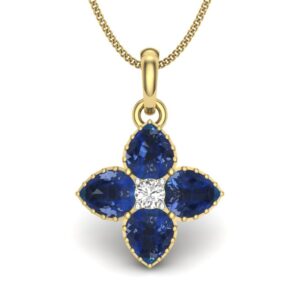 Solid 22K/18K/14K Fine Gold Certified Stamped Flower CZ Design Pendant In 22 Carat,18 Carat and 14 Carat Fine Gold