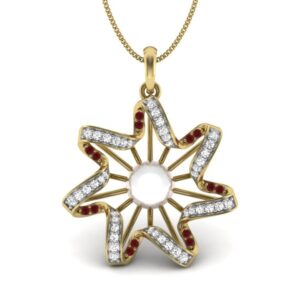 Solid 22K/18K/14K Fine Gold Certified Stamped Spiral  CZ Design Pendant In 22 Carat,18 Carat and 14 Carat Fine Gold