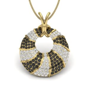 Solid 22K/18K/14K Fine Gold Certified Stamped Round CZ Design Pendant In 22 Carat,18 Carat and 14 Carat Fine Gold