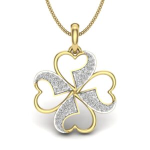 Solid 22K/18K/14K Fine Gold Certified Stamped Flower CZ Design Pendant In 22 Carat,18 Carat and 14 Carat Fine Gold