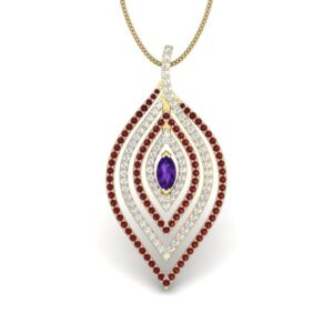 IGI Certified Natural Diamond Design Pendant 14K/18K Fine Yellow & White Gold