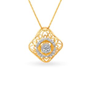 IGI Certified Natural Diamond Design Pendant 14K/18K Fine Yellow Gold