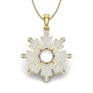 Solid 22K/18K/14K Fine Gold Certified Stamped Round CZ Design Pendant In 22 Carat,18 Carat and 14 Carat Fine Gold