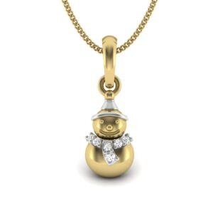 IGI Certified Natural Diamond Design Pendant 14K/18K Fine Yellow & White Gold