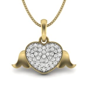 Solid 22K/18K/14K Fine Gold Certified Stamped Heart CZ Design Pendant In 22 Carat,18 Carat and 14 Carat Fine Gold