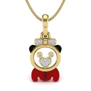 Solid 22K/18K/14K Fine Gold Certified Stamped Bear CZ Design Pendant In 22 Carat,18 Carat and 14 Carat Fine Gold