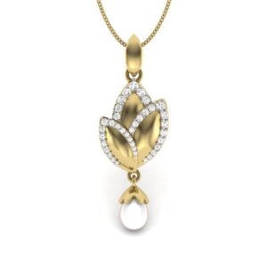 Solid 22K/18K/14K Fine Gold Certified Stamped Flower CZ Design Pendant In 22 Carat,18 Carat and 14 Carat Fine Gold