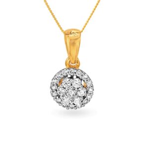 Solid 22K/18K/14K Fine Gold Certified Stamped Round CZ Design Pendant In 22 Carat,18 Carat and 14 Carat Fine Gold