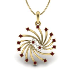 Solid 22K/18K/14K Fine Gold Certified Stamped Spiral  CZ Design Pendant In 22 Carat,18 Carat and 14 Carat Fine Gold