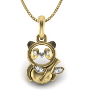 Solid 22K/18K/14K Fine Gold Certified Stamped Teddy CZ Design Pendant In 22 Carat,18 Carat and 14 Carat Fine Gold