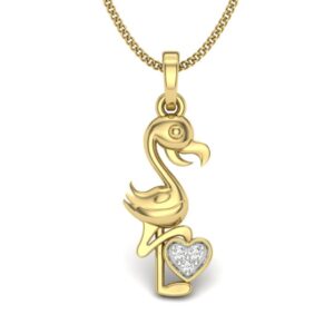 Solid 22K/18K/14K Fine Gold Certified Stamped Heart CZ Design Pendant In 22 Carat,18 Carat and 14 Carat Fine Gold