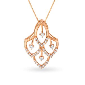 Solid 22K/18K/14K Fine Gold Certified Stamped Abstract CZ Design Pendant In 22 Carat,18 Carat and 14 Carat Fine Gold