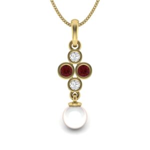 IGI Certified Natural Diamond Design Pendant 14K/18K Fine Yellow Gold