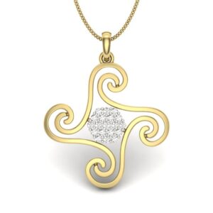 Solid 22K/18K/14K Fine Gold Certified Stamped Beautiful CZ Design Pendant In 22 Carat,18 Carat and 14 Carat Fine Gold
