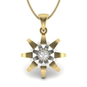 Solid 22K/18K/14K Fine Gold Certified Stamped Classy Wheel CZ Design Pendant In 22 Carat,18 Carat and 14 Carat Fine Gold