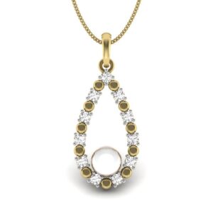 Solid 22K/18K/14K Fine Gold Certified Stamped Dew Drop CZ Design Pendant In 22 Carat,18 Carat and 14 Carat Fine Gold