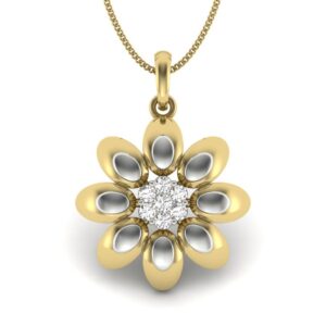 Solid 22K/18K/14K Fine Gold Certified Stamped Flower CZ Design Pendant In 22 Carat,18 Carat and 14 Carat Fine Gold