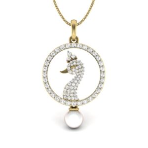Solid 22K/18K/14K Fine Gold Certified Stamped Round CZ Design Pendant In 22 Carat,18 Carat and 14 Carat Fine Gold