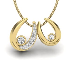 Solid 22K/18K/14K Fine Gold Certified Stamped Double CZ Design Pendant In 22 Carat,18 Carat and 14 Carat Fine Gold