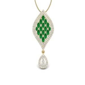 Solid 22K/18K/14K Fine Gold Certified Stamped Abstract CZ Design Pendant In 22 Carat,18 Carat and 14 Carat Fine Gold