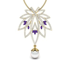 Solid 22K/18K/14K Fine Gold Certified Stamped Flower CZ Design Pendant In 22 Carat,18 Carat and 14 Carat Fine Gold