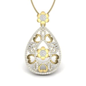 Solid 22K/18K/14K Fine Gold Certified Stamped Heart CZ Design Pendant In 22 Carat,18 Carat and 14 Carat Fine Gold