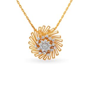 Solid 22K/18K/14K Fine Gold Certified Stamped Flower CZ Design Pendant In 22 Carat,18 Carat and 14 Carat Fine Gold