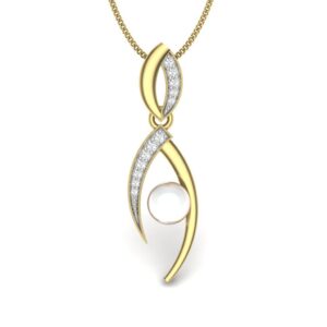 IGI Certified Natural Diamond Design Pendant 14K/18K Fine Yellow & White Gold