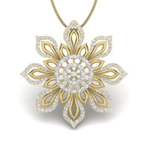 Solid 22K/18K/14K Fine Gold Certified Stamped Flower CZ Design Pendant In 22 Carat,18 Carat and 14 Carat Fine Gold