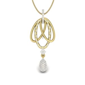 IGI Certified Natural Diamond Design Pendant 14K/18K Fine Yellow & White Gold