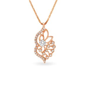 Solid 22K/18K/14K Fine Gold Certified Stamped Abstract CZ Design Pendant In 22 Carat,18 Carat and 14 Carat Fine Gold