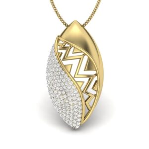 IGI Certified Natural Diamond Design Pendant 14K/18K Fine Yellow Gold