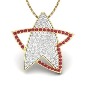 Solid 22K/18K/14K Fine Gold Certified Stamped Star CZ Design Pendant In 22 Carat,18 Carat and 14 Carat Fine Gold