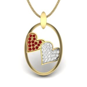 Solid 22K/18K/14K Fine Gold Certified Stamped Heart CZ Design Pendant In 22 Carat,18 Carat and 14 Carat Fine Gold